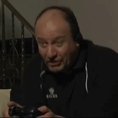 Old Man Enjoying His Playstation GIF