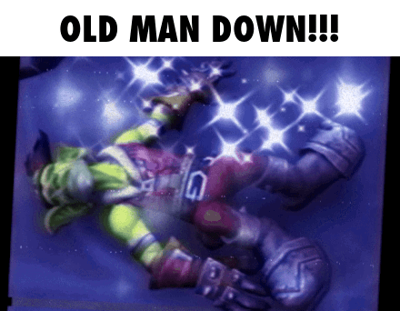 Old Man Laying Down Saying Old Man Down