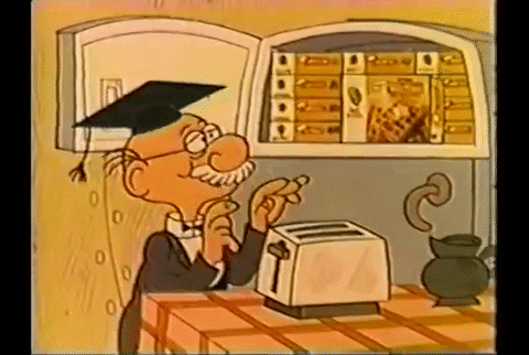 Old Man Putting Frozen Waffles In Toaster GIF
