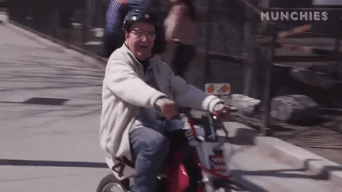 Old Man Riding Bike K Bye GIF