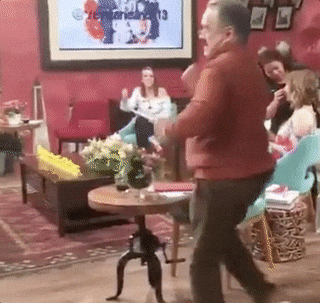Old Man Salsa Dancing In Living Room GIF