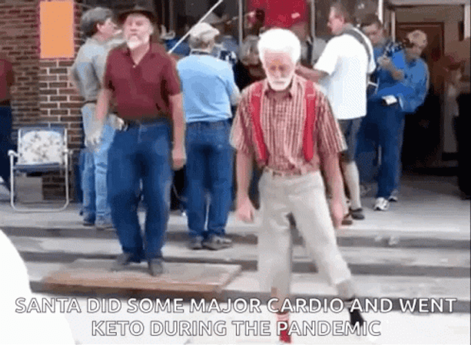 Old Man Santa Loosing Weight GIF