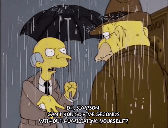 Old Man Scolding Grandpa Simpson Under The Rain GIF