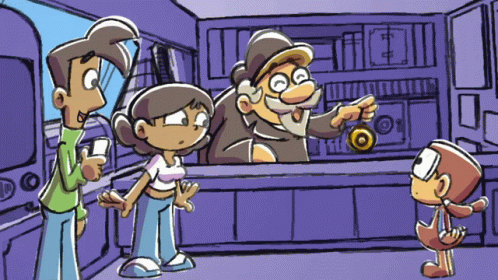 Old Man Showing Yo Yo To Customers GIF
