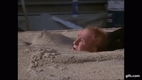 Old Man Sinking On Quicksand GIF