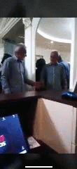 Old Men Fighting Himself In The Mirror GIF