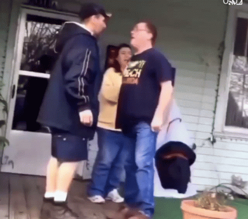 Old Men Fighting Outside The Front Porch GIF