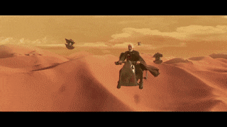 Old Obi Wan Riding Speeder Bikes GIF
