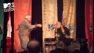 Old People Fighting On Stage GIF