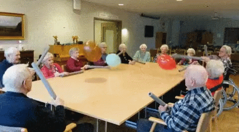 Old People Playing Party Game GIF