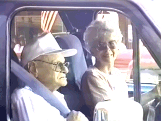 Old People Riding Car And Old Lady Driving GIF