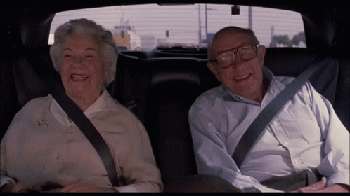 Old People Riding On Taxi GIF