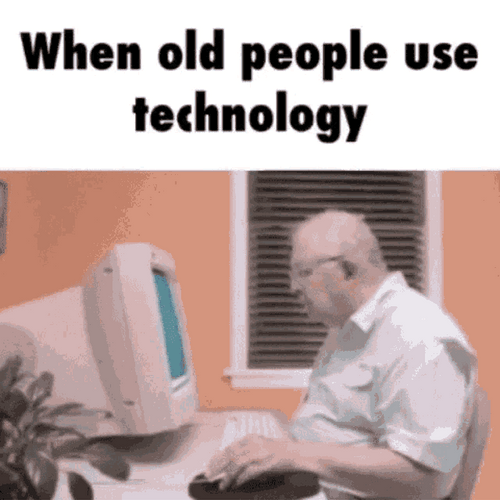 Old People Use Technology GIF