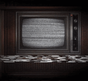 Old Television With Static Screen And Buttons GIF