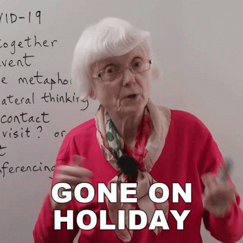 Old Woman Gone On Holiday GIF