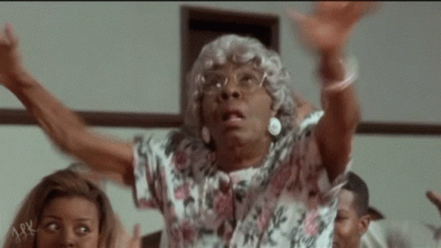 Old Woman Shouting Praise The Lord GIF