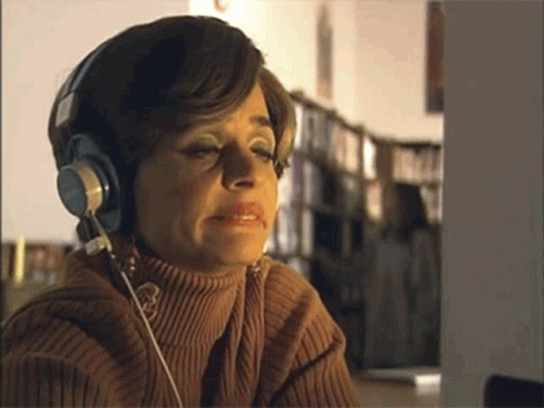 Old Woman Wears Headphones GIF