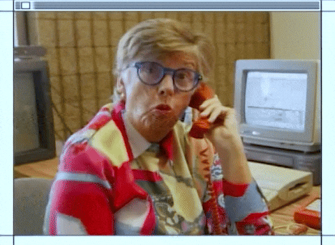 Old Woman Wowza Holding Red Phone GIF