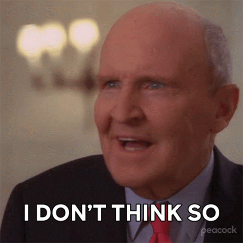 Older Bald Man In Suit Says I Don't Think So GIF