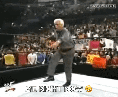 Older Man Dancing on Stage