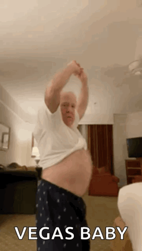 Older Man Dancing Vegas Baby GIF