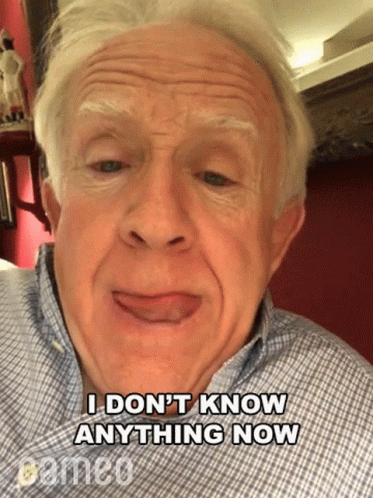 Older Man Funny Face I Don't Know Anything Now GIF