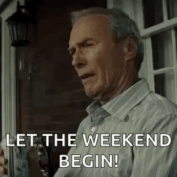 Older Man Holding Gun Says Let Weekend Begin