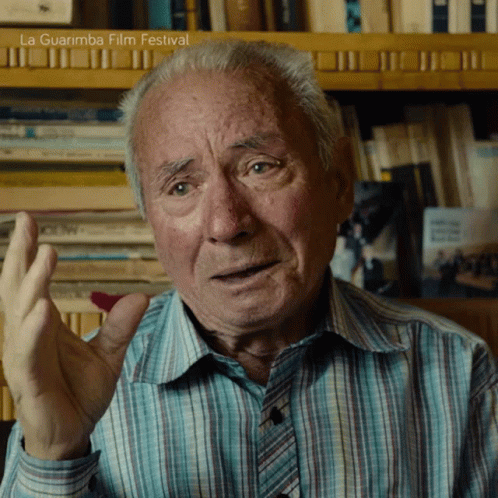 Older Man Talking At La Guarimba Festival GIF