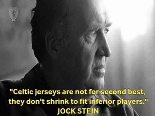 Older Man with Jock Stein Quote
