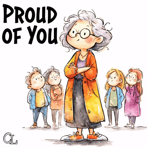 Older Woman and Children Proud Of You