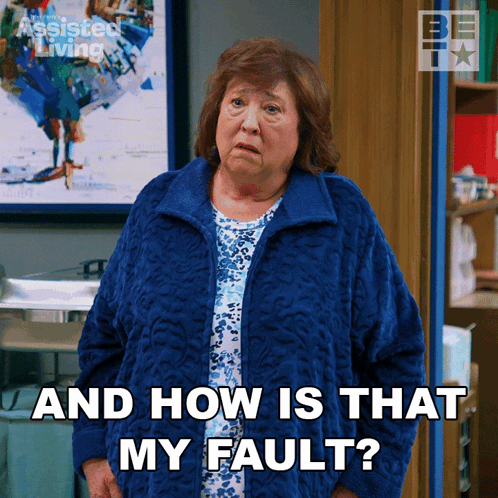 Older Woman Blue Robe How Is That My Fault