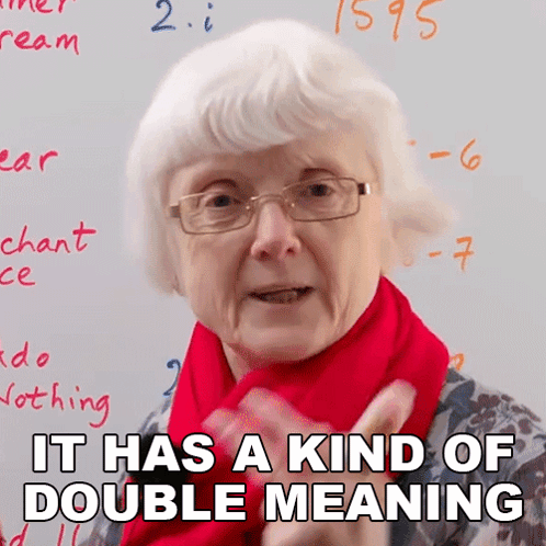 Older Woman Glasses Red Scarf Says Double Meaning GIF