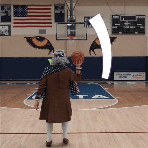 Older Woman Holding Basketball