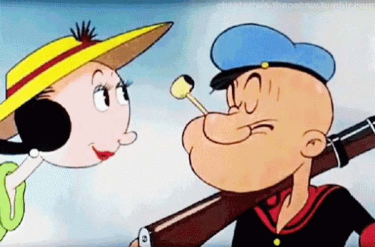 Olive Oyl Popeye Cute Kiss GIF