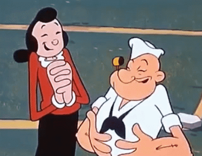 Olive Oyl Popeye Happily Laughing  GIF