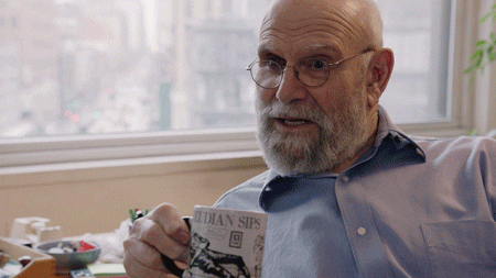 Oliver Sacks Sipping Tea GIF