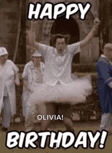 Olivia Happy Birthday Office Greeting GIF