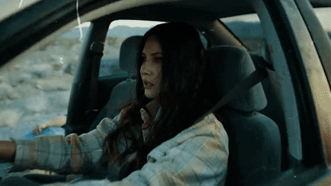 Olivia Munn Bleeding Inside Car GIF