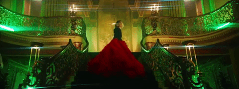 Olivia Wilde Floppy Red Skirt GIF