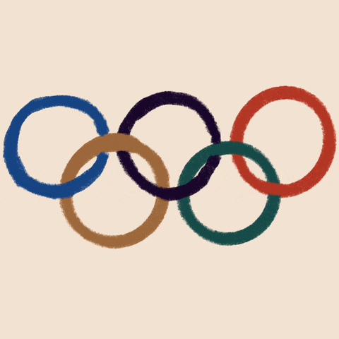 Olympic Rings Beige Background GIF