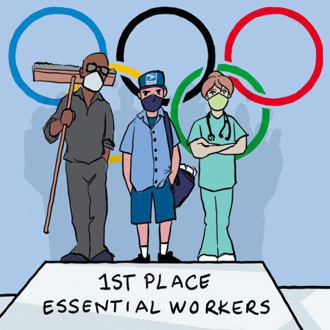 Olympic Rings Essential Workers GIF
