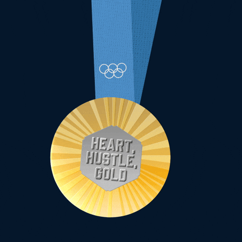 Olympic Rings Heart Hustle Gold GIF