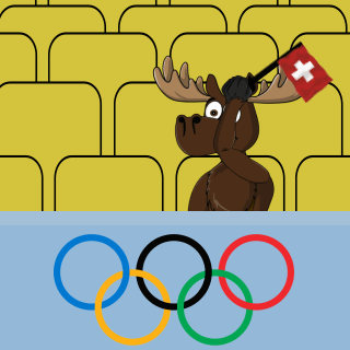 Olympic Rings Moose Cheering Switzerland GIF