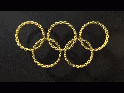 Olympic Rings On Gold GIF