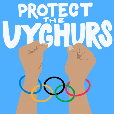 Olympic Rings Protect The Uyghurs GIF