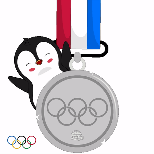 Olympic Rings Silver Medalist Penguin GIF