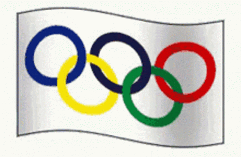 Olympic Rings Swaying Flag GIF
