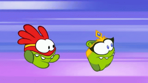 Om Nom Chasing Om Nelle Animation GIF