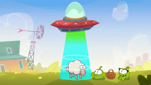 Om Nom Friends Ufo Abduction GIF