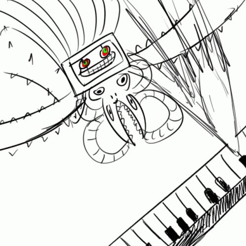 Omega Flowey Frantic Piano Playing Moving Art GIF